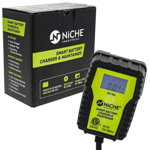 Niche 1-AMP Fully-Automatic LCD Smart Battery Charger 12-volt Trickle 519-CBC2224H