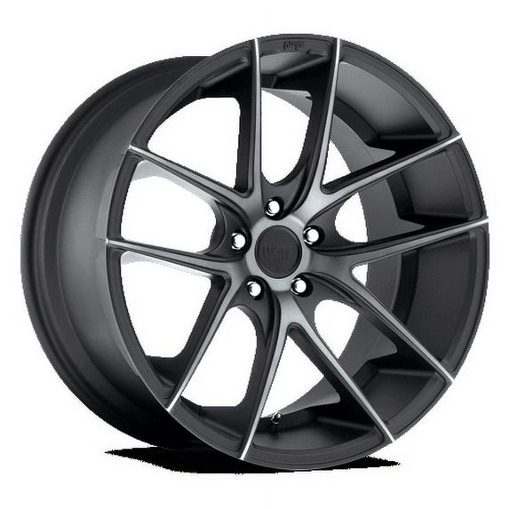 Niche 1PC Aluminum Rim M130 TARGA 18X9.5in Matte Black Double Dark Tint Finish, M130189521+40