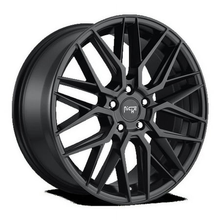 Niche 1PC Aluminum Rim M190 GAMMA 18X8in Matte Black Finish, M190188065+40