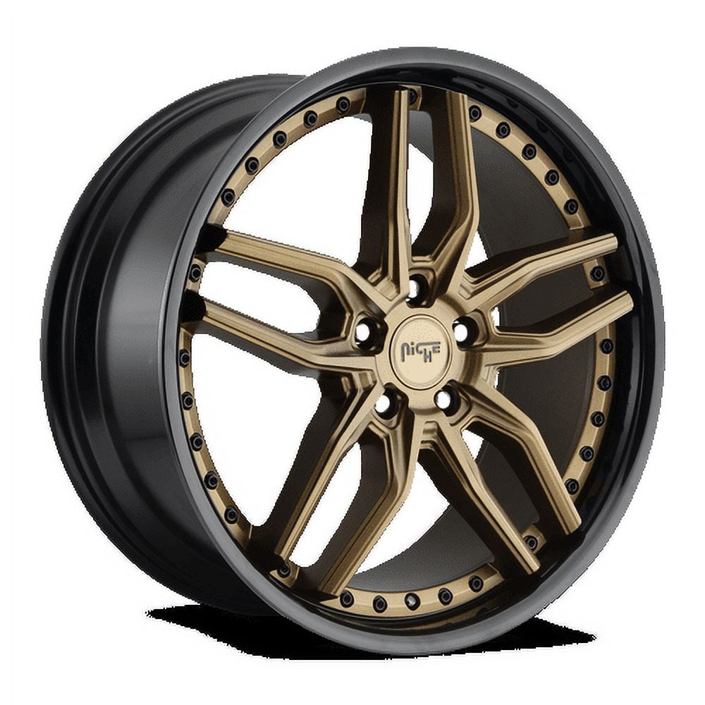 Neck Less Rim Niche 1PC Aluminum Rim M195 METHOS 20X9in Matte Bronze with Black Bead ...