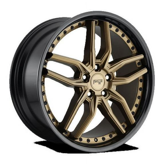 Niche 1PC Aluminum Rim M195 METHOS 20X9in Matte Bronze with Black Bead Ring Finish, M195209065+35