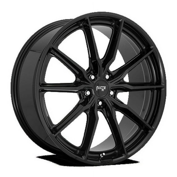 Niche 1PC Aluminum Rim M240 RAINIER 22X9in Gloss Black Finish, M240229011+38