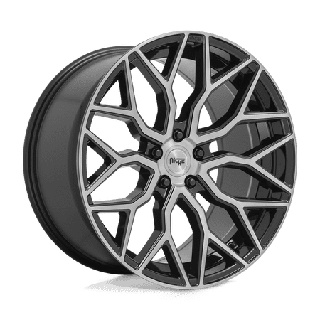 Niche 1PC Aluminum Rim M262 MAZZANTI 22X10in Gloss Black Brushed Face Finish, M262220011+30