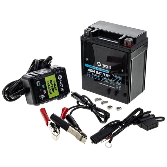 Niche AGM Battery and Charger YTX7L for Kawasaki KLX140 Suzuki DR200 Honda Yamaha MK1014767