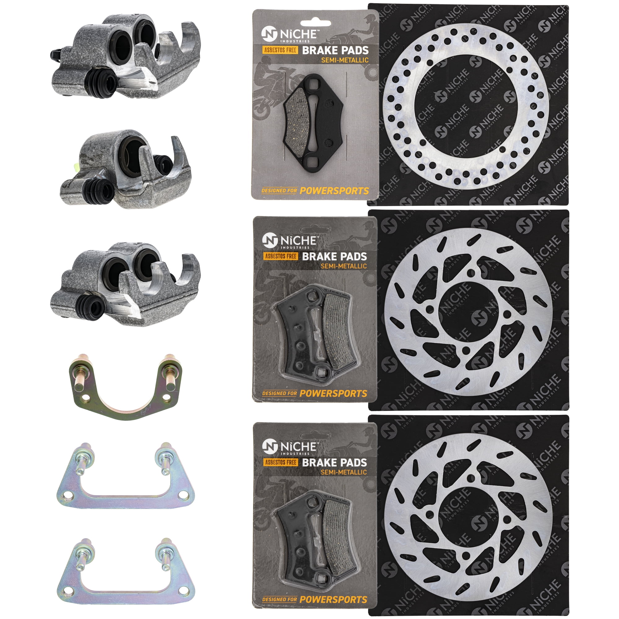 Niche Brake Rotor Caliper Pad Kit for Polaris Outlaw 525 5247752 ATV ...