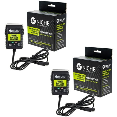 Niche Charger Automatic Smart Battery Maintainer 12V 0.75A for ATV 2 Pack 519-CBC2223H