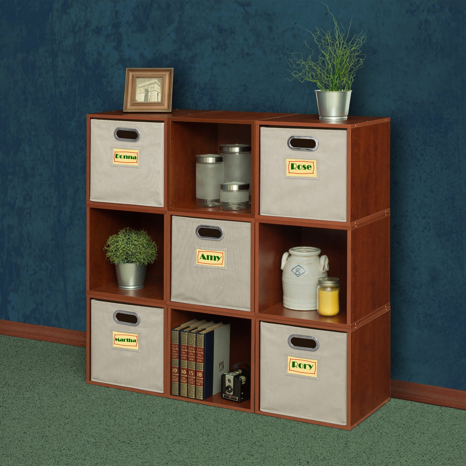 nicho★ Niche Cubo 9-Cube Storage Set in Warm Cherry with Wooden