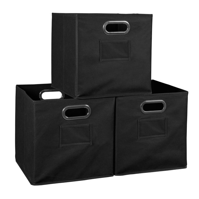 Niche Cubo Foldable Fabric Storage Bin, Set of 3 Black