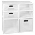 thumbnail image 1 of Niche Cubo Set- 2 Full/4 Half Cubes w/ Foldable Bins- White Wood Grain/White, 1 of 7