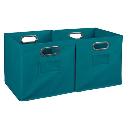 Niche Cubo Set of 2 Foldable Fabric Storage Bins- Teal