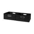 thumbnail image 1 of Niche Cubo Set of 2 Half-Size Foldable Fabric Storage Bins with Label Holders- Black, 1 of 12