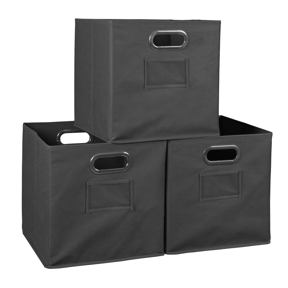 Mighty Rock Fabric Storage Cubes Storage Bins Organization Boxes Closet  Organizers Baskets Foldable with Handle for Shelves Gray 6 Pack