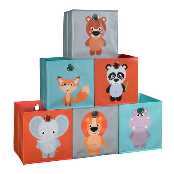 Niche Cubo Set of 6 Animal Printed Fabric Storage Bins