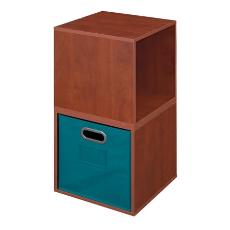 Niche Cubo Storage Set - 2 Cubes and 1 Canvas Bin- Warm Cherry/Teal