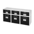 thumbnail image 1 of Niche Cubo Storage Set- 3 Full Cubes/3 Half Cubes with Foldable Storage Bins- White Wood Grain/Black, 1 of 8