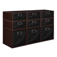 thumbnail image 1 of Niche Cubo Storage Set- 3 Full Cubes/6 Half Cubes with Foldable Storage Bins- Truffle/Black, 1 of 8