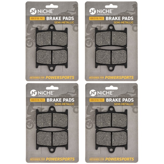 Niche Front Brake Pad for Yamaha YZF R6S Semi-Metallic Motorcycle 4 Pack 519-KPA2381D
