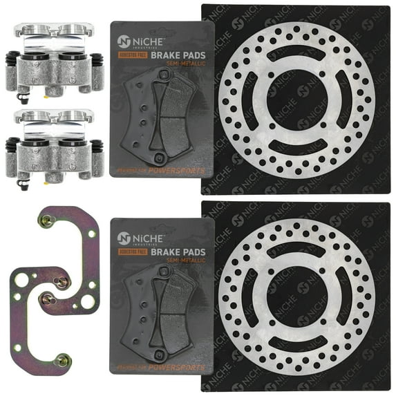Niche Front Brake Rotor Caliper Pad Set for Polaris Ranger 500 1911284 5244314 MK1007961