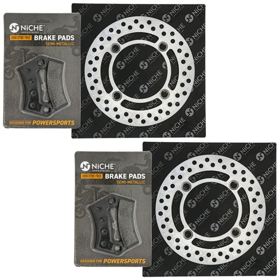 Niche Front Brake Rotor Pad Semi Metallic Kit for Polaris 2203318 5254999 UTV MK1006801