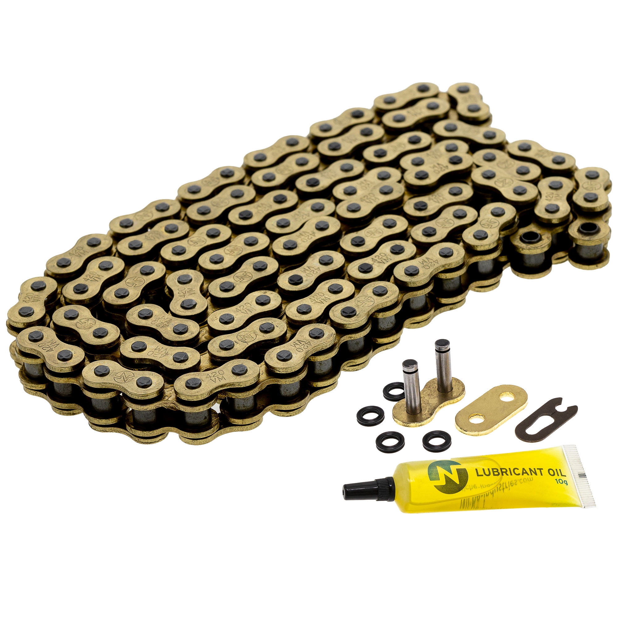 Link1025さま Niche Gold 420 X-Ring Chain 96 Links With Master Link Motorcycle