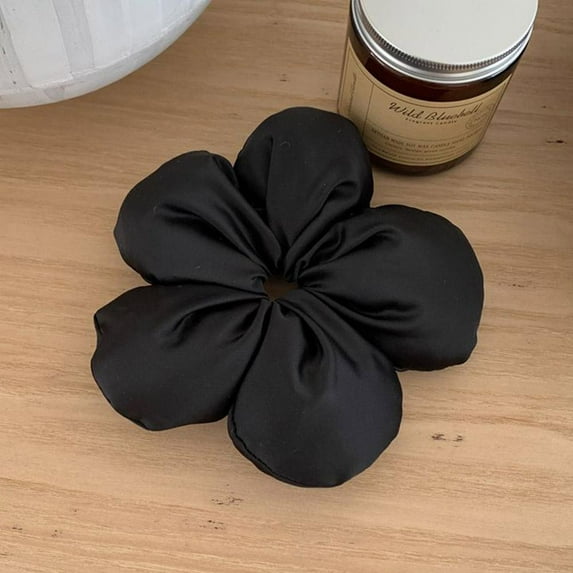 Niche High-End Blogger Style Sponge Flower Hairband - Satin Material, Available in Pink, Black, Blue, Beige