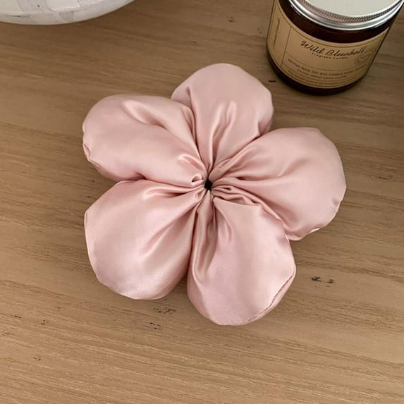 Niche High-End Blogger Style Sponge Flower Hairband - Satin Material, Available in Pink, Black, Blue, Beige