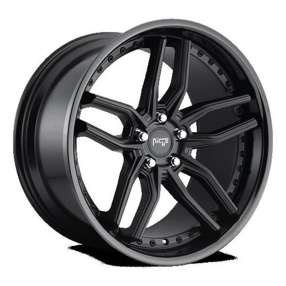Niche M194 Methos 19X9.5 5X120 35Et 66.56Cb Gloss Black Matte Black Wheel
