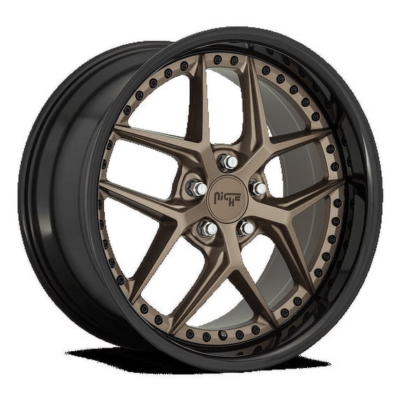 Niche M227 Vice 19X8.5 5X120 35Et 66.56Cb Matte Bronze Black Bead Ring Wheel