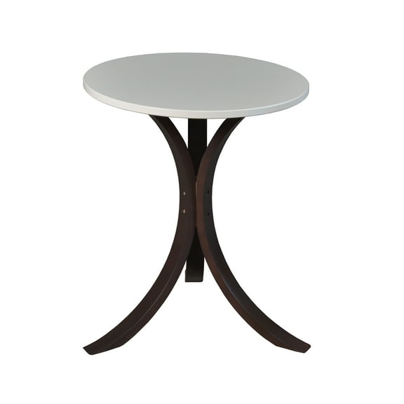 Niche Mia Bentwood Round Accent Side Table- Mocha Walnut Beige