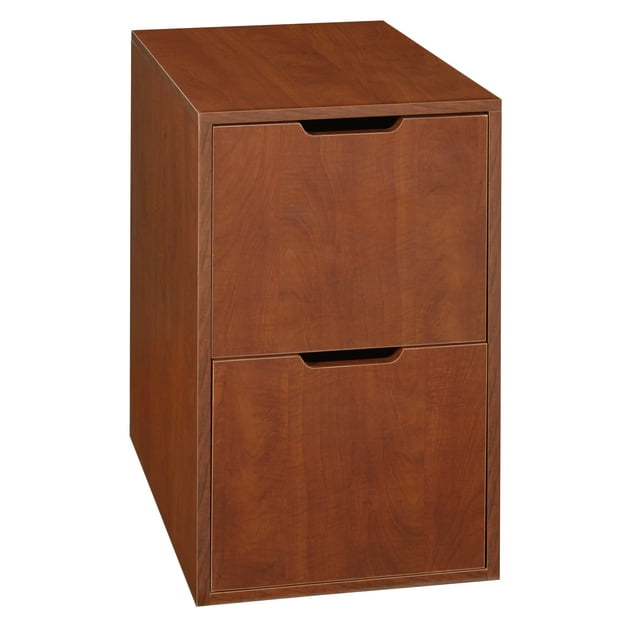 Niche Mod Freestanding Pedestal Two Drawer Filing Cabinet- Cherry