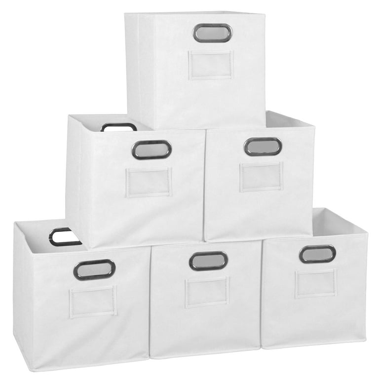 Niche Cubo Set of 4 Foldable Fabric Storage Bins- White