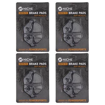Niche Rear Brake Pad Set for Yamaha Raider Semi-Metallic Motorcycle 4 Pack 519-KPA2399D