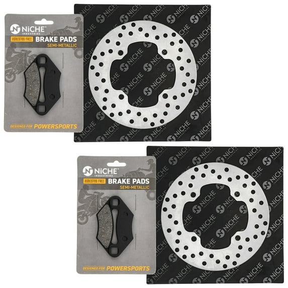 Niche Rear Brake Rotor Pad Semi Metallic Kit for Polaris 2202412 5248250 ATV MK1006588