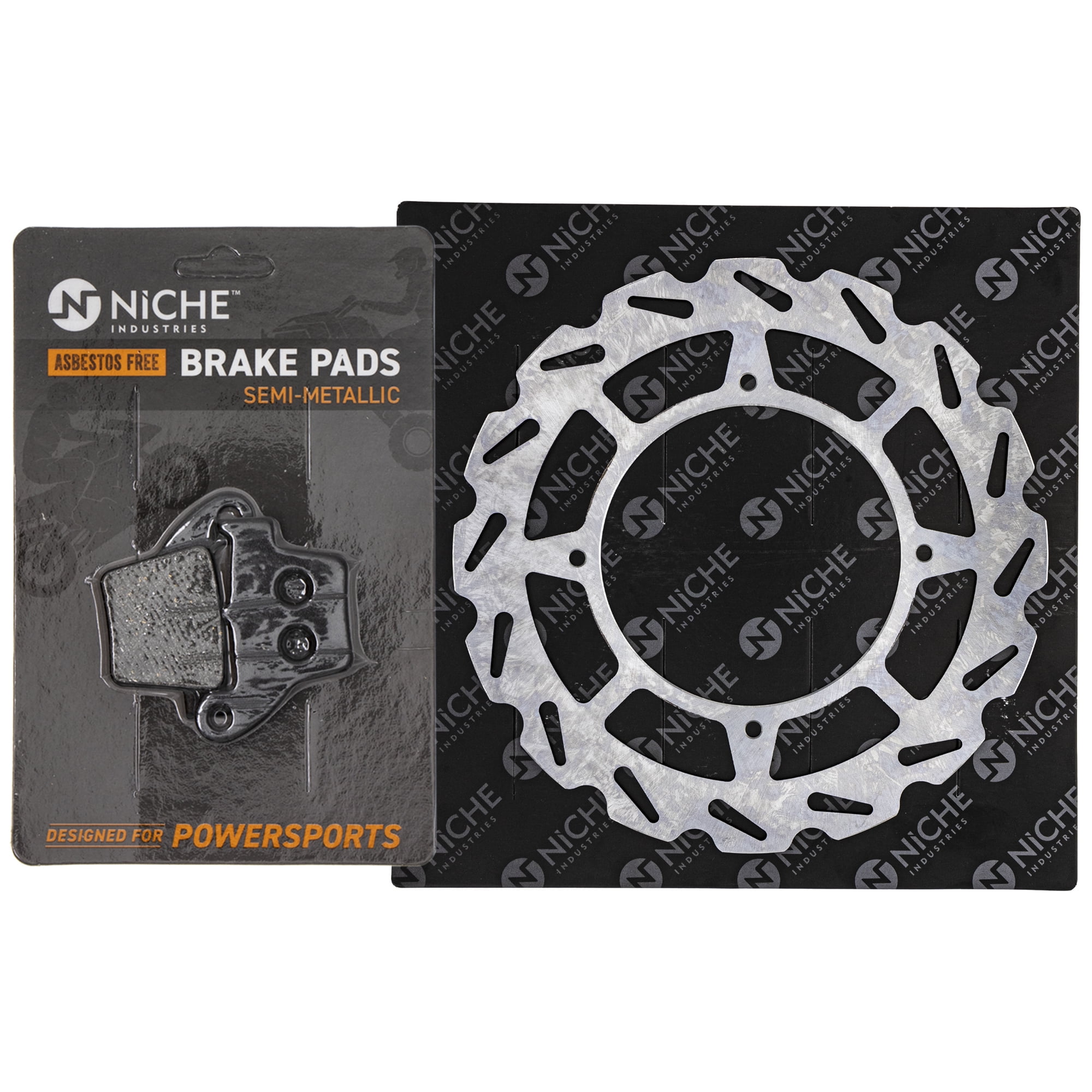 NICHE Rear Brake Rotor & Pad Kit For Honda CRF250R/CRF450R - Semi-Metallic Pads, 240mm Rotor