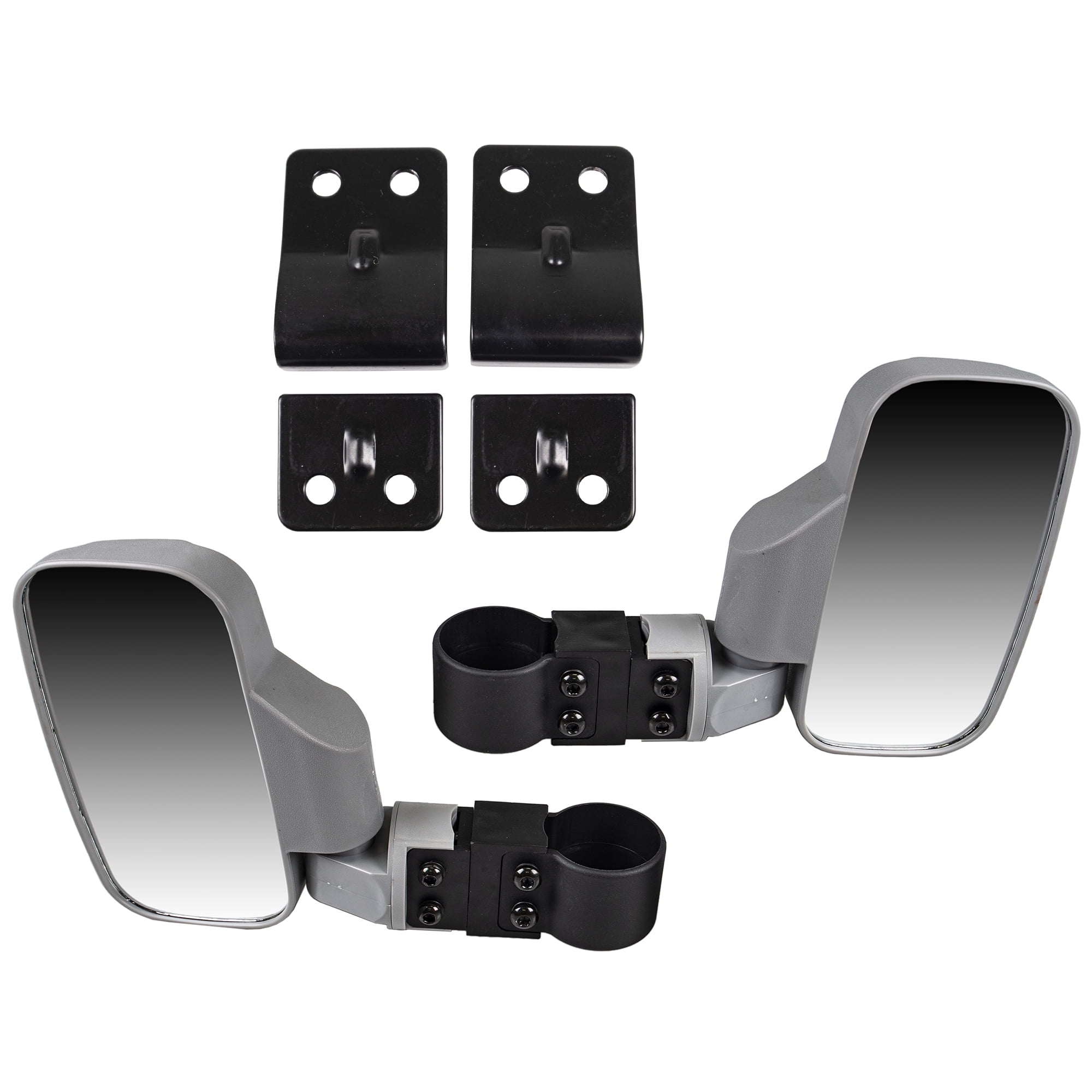 Niche Silver Break-Away Side View Mirror Set with Pro-Fit Roll Cage Bar UTV MK1002938