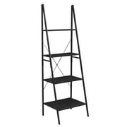 Niche Soho 72 in Modern Ladder A Frame Bookcase, Ebony- 4 Shelf