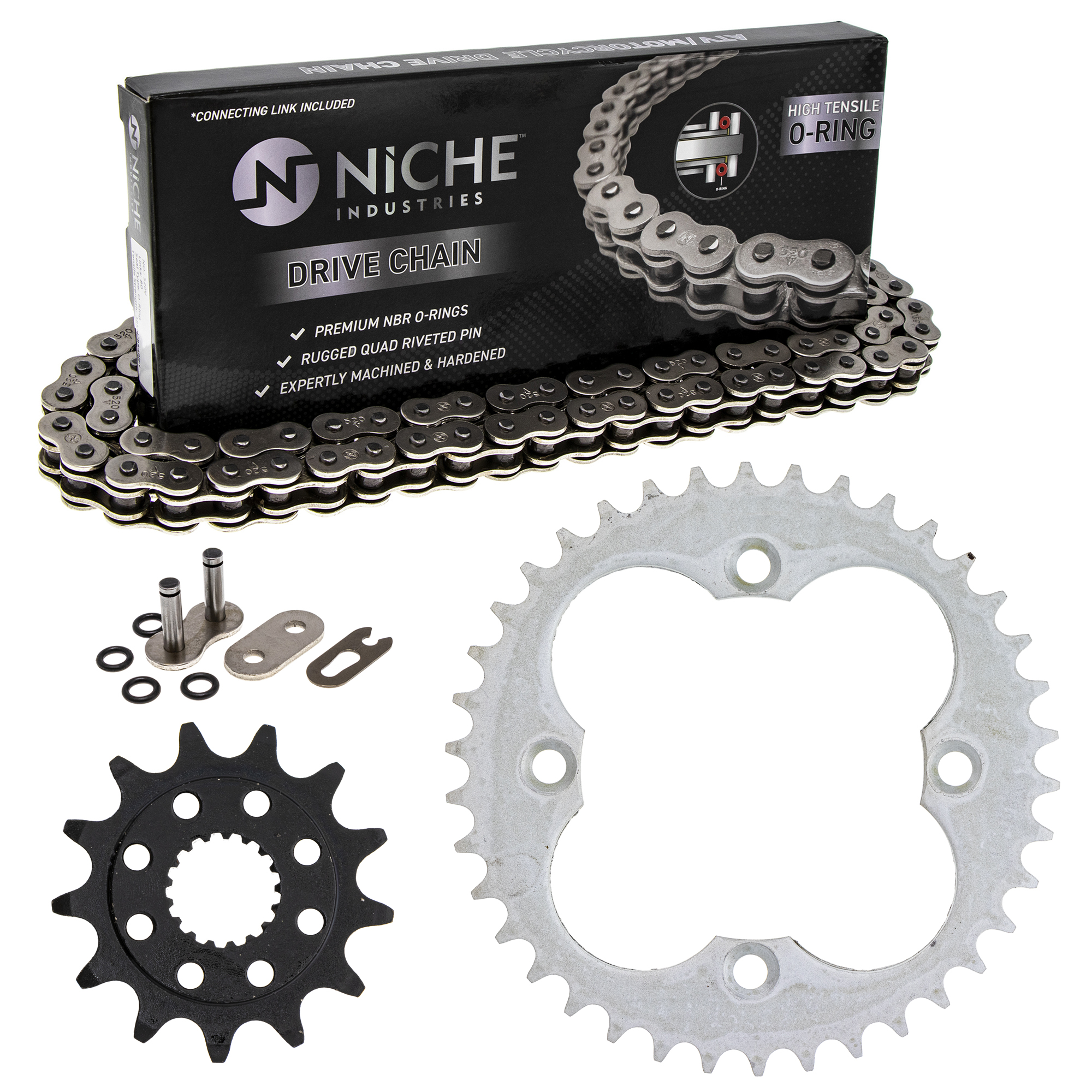 NICHE Drive Sprocket & Chain Combo Kit For Triumph Trophy 1200 - Front 18T / Rear 40T / 530HZ Chain 108 Links
