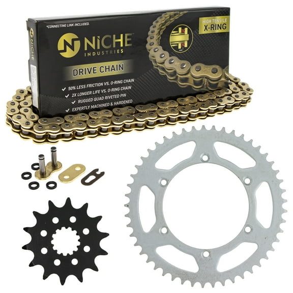 Niche Sprocket Chain Set for Kawasaki 1999-02 KX250 14/49T 520 X-Ring Motorcycle MK1004636
