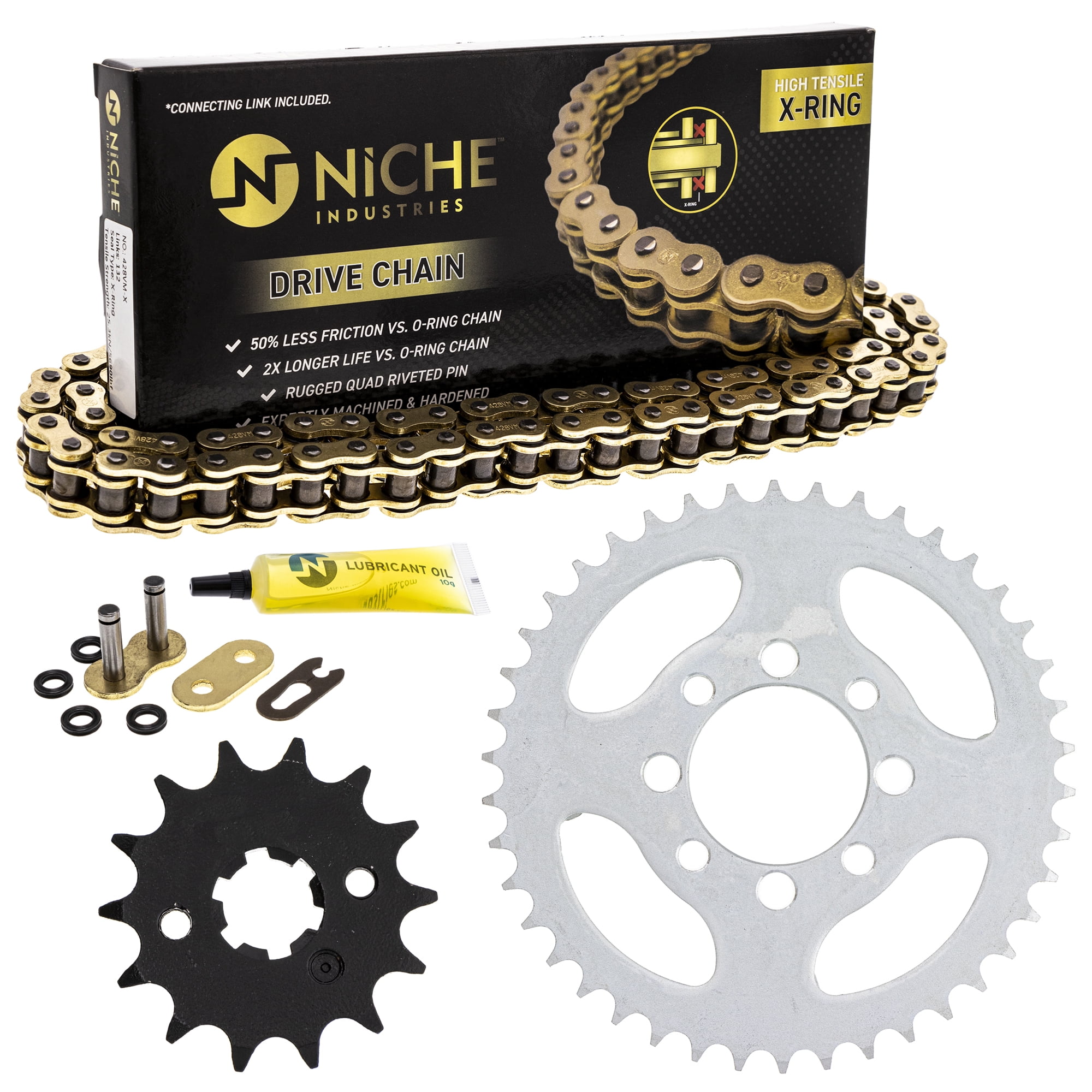 Niche Sprocket Chain Set for Kawasaki G3 14/42T 428 X-Ring Niche Sprocket Chain Set for Kawasaki G3 14/42T 428 X-Ring