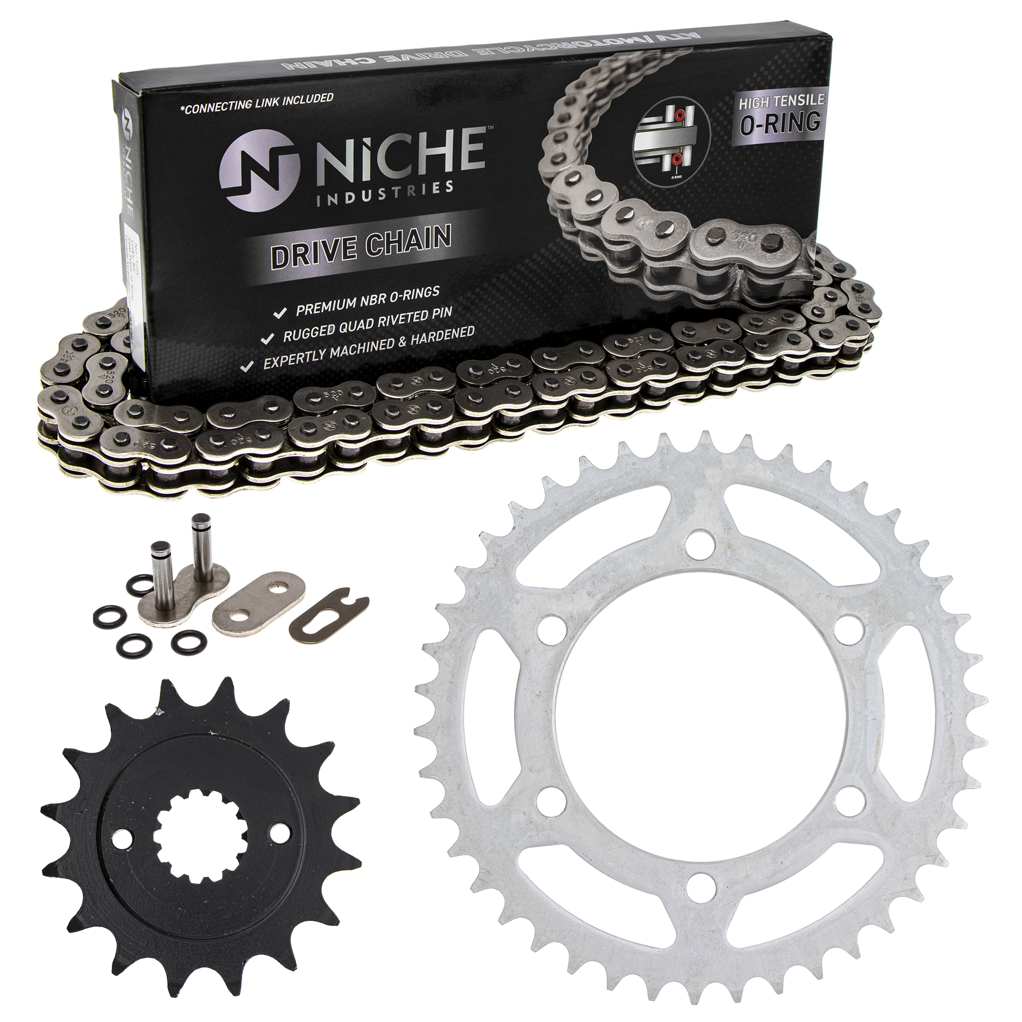 Niche Sprocket Chain Set for Kawasaki GPZ500 16/42T X-Ring 520