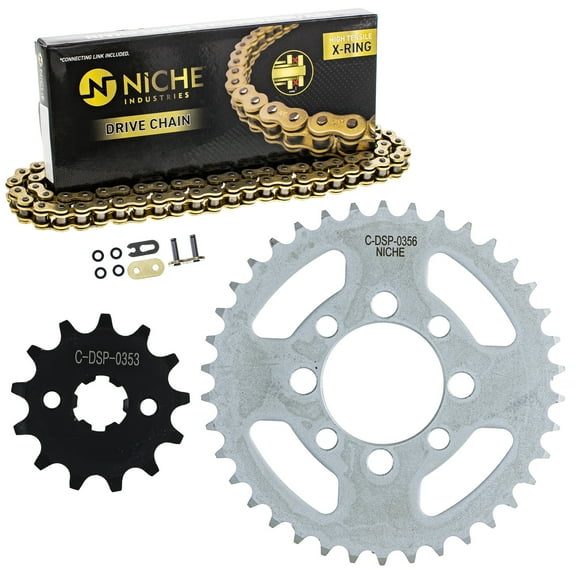Niche Sprocket Chain Set for Kawasaki KLX110 13/38 Tooth 420 X-Ring Front Rear MK1013235