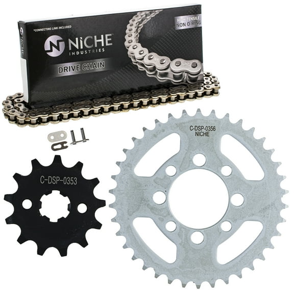 Niche Sprocket Chain Set for Kawasaki KLX110 KLX110L 13/38 Tooth 420 Front Rear MK1013095