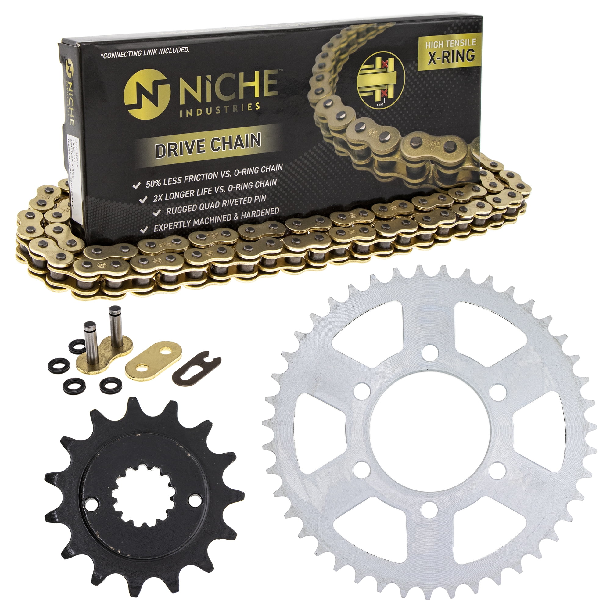 Niche Sprocket Chain Set for Kawasaki Ninja ZX6R 15/43T 520 X-Ring