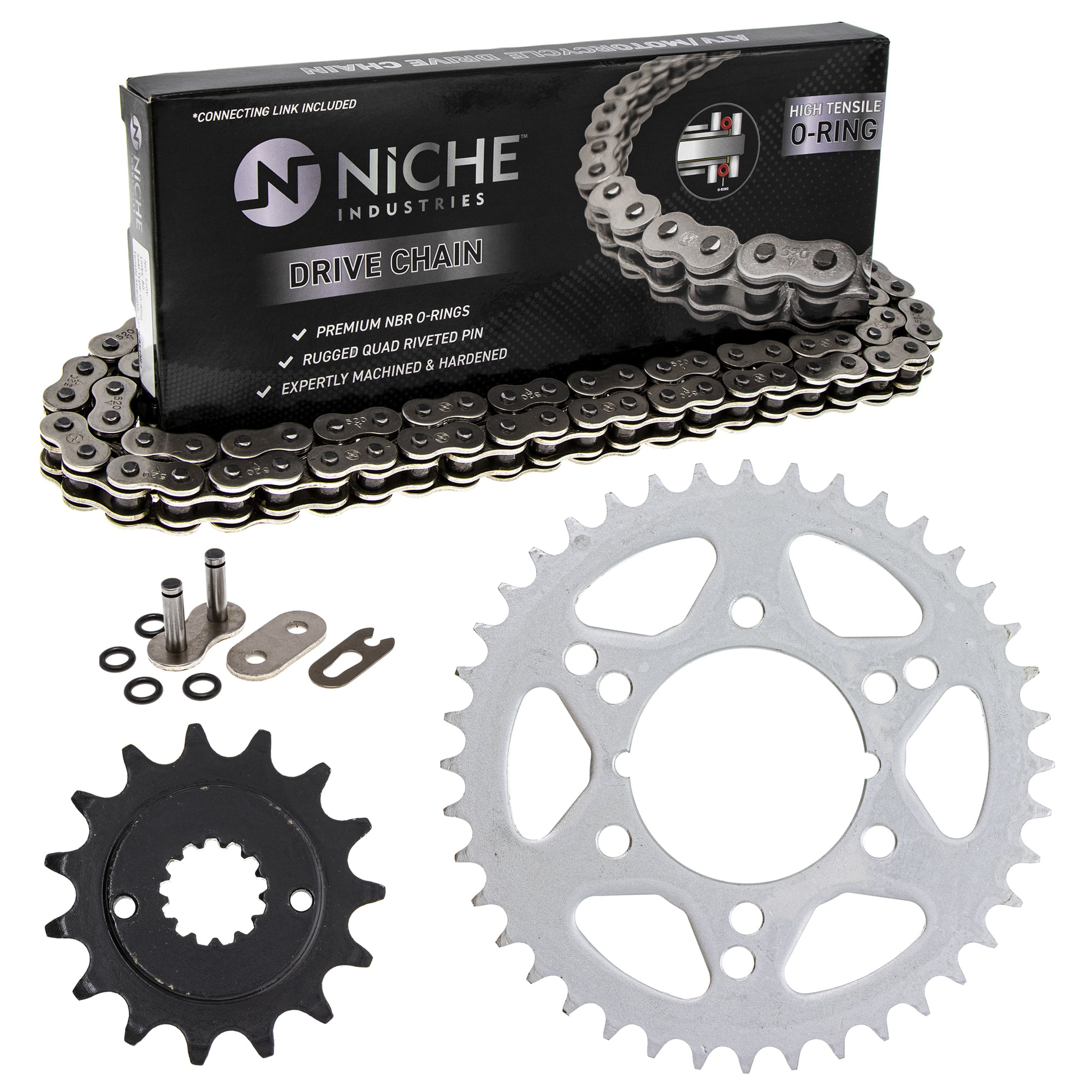 Niche Sprocket Chain Set for Kawasaki Ninja ZX6RR 15/40T 520 O-Ring  Motorcycle MK1004230