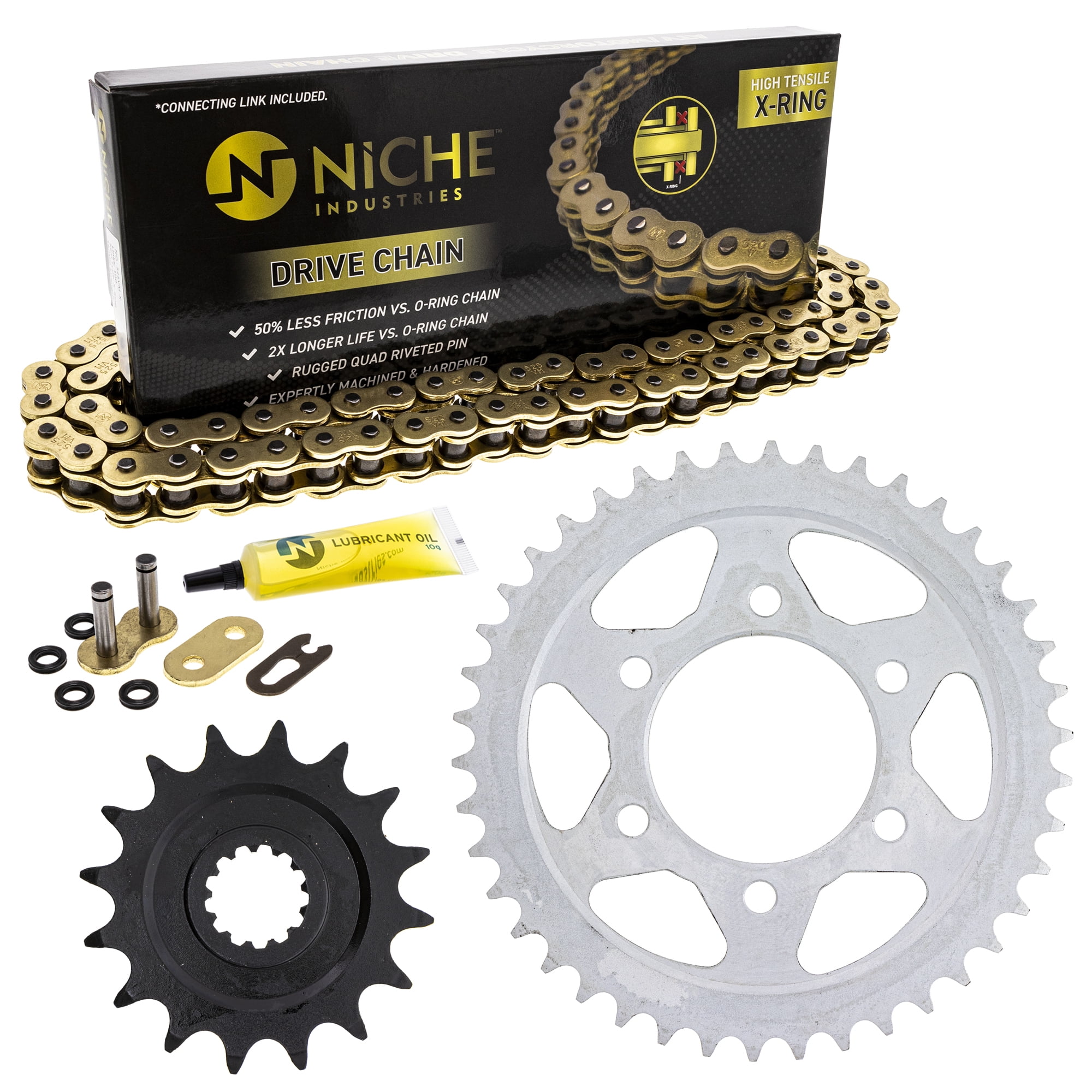 Niche Sprocket Chain Set for Kawasaki Z1000 16/42T 525 X-Ring