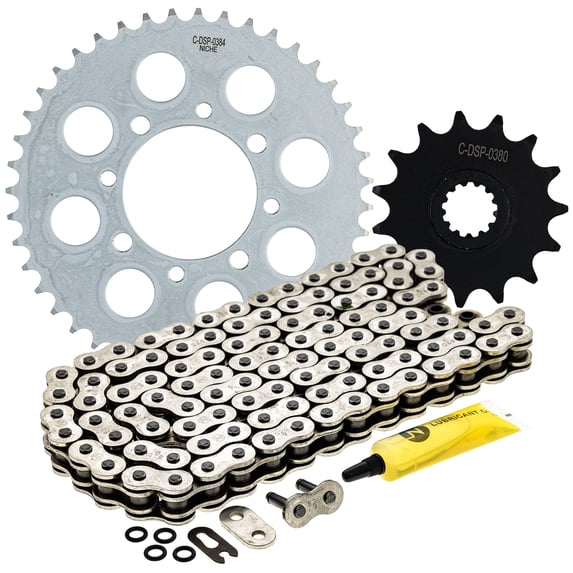 Niche Sprocket Chain Set for Suzuki TU250X 15/43 Tooth 520 O-Ring Front Rear MK1013145