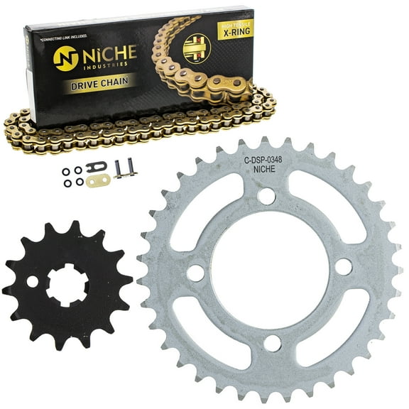 Niche Sprocket Chain Set for Yamaha TTR110E 14/35 Tooth 420 X-Ring Front Rear MK1013250
