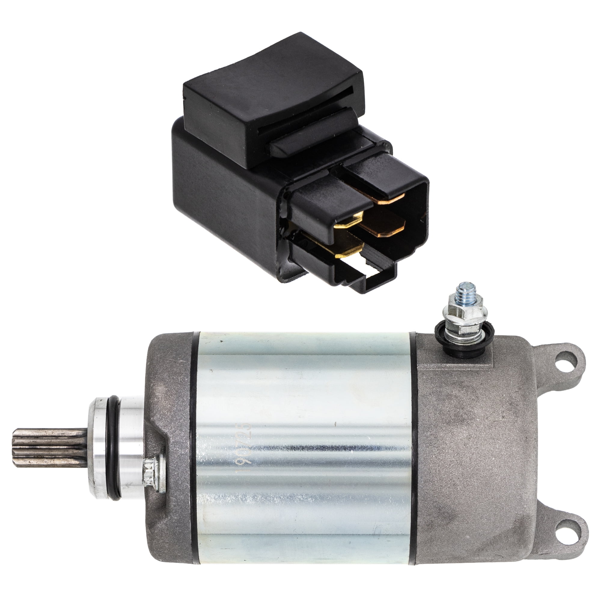 NICHE Starter Motor & Solenoid Kit For Yamaha Wolverine Grizzly Bruin 350 ATV - Replaces 3HE-81890-00-00
