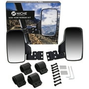 Niche UTV Side View Mirror Set for 1.75 - 2 inch High Impact Roll Cage Bar Black 519-KMI2245R