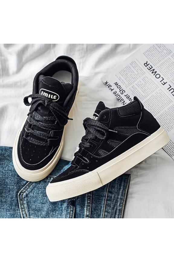 Niche Vintage Design High-top Trendy Sneakers, Finely Crafted for All-season Casual Wear, Available in Multiple Colors